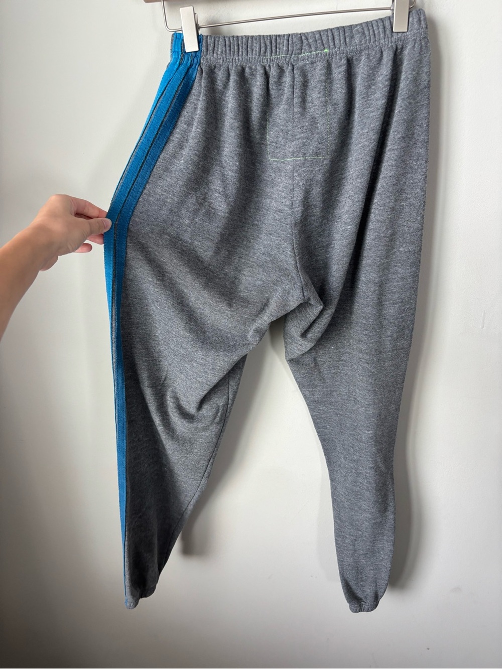 Aviator Nation - 5 STRIPE SWEATPANTS - HEATHER GREY // BLUE Size Small - Picture 3 of 5